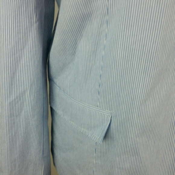 ATTENTION l Pinstripe 2 Button Cotton Blazer D6 - Picture 3 of 5